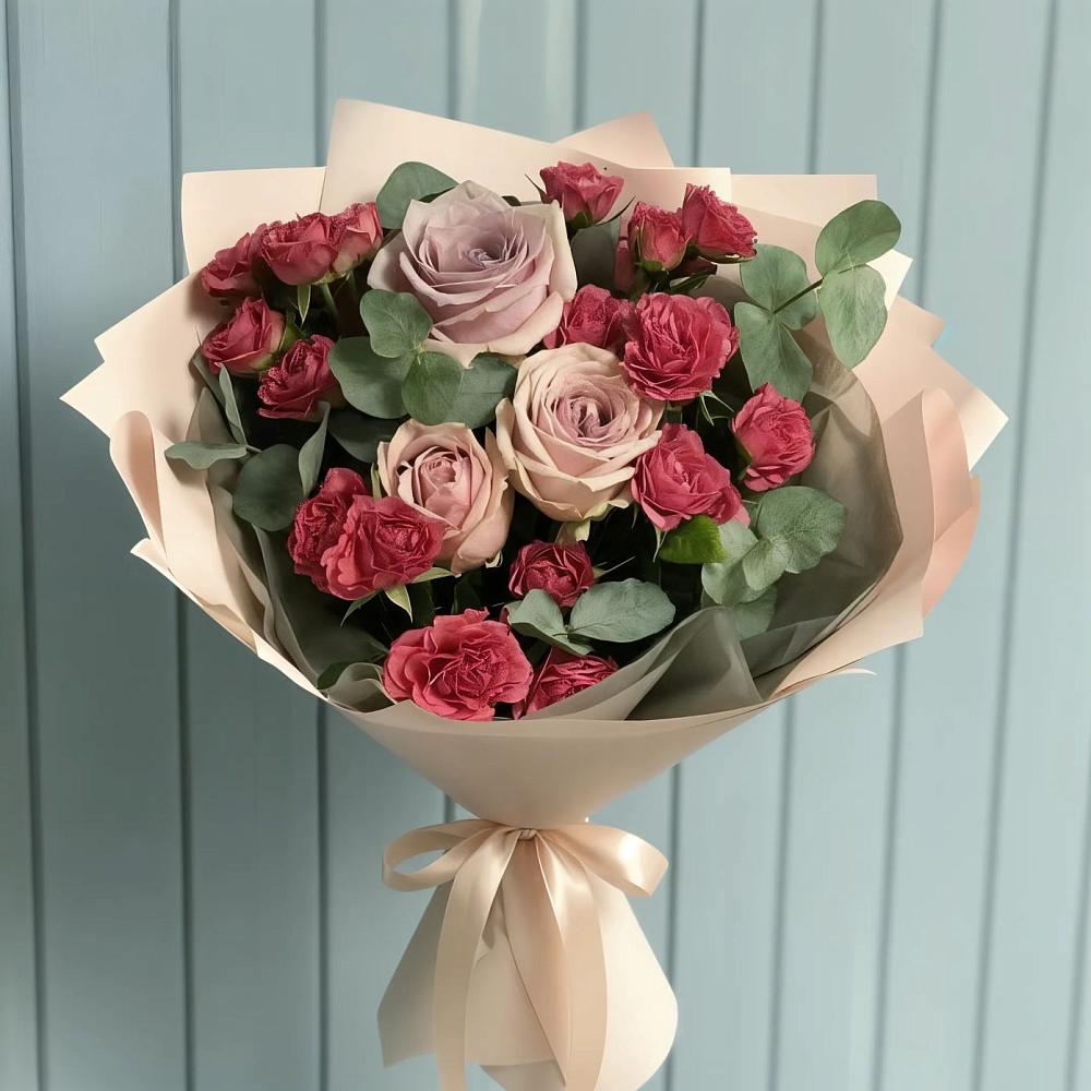 Букет цветов из: Гвоздики и Розы в Парфино