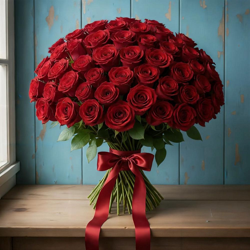 Букет Красные розы Блэк Меджик в Парфино