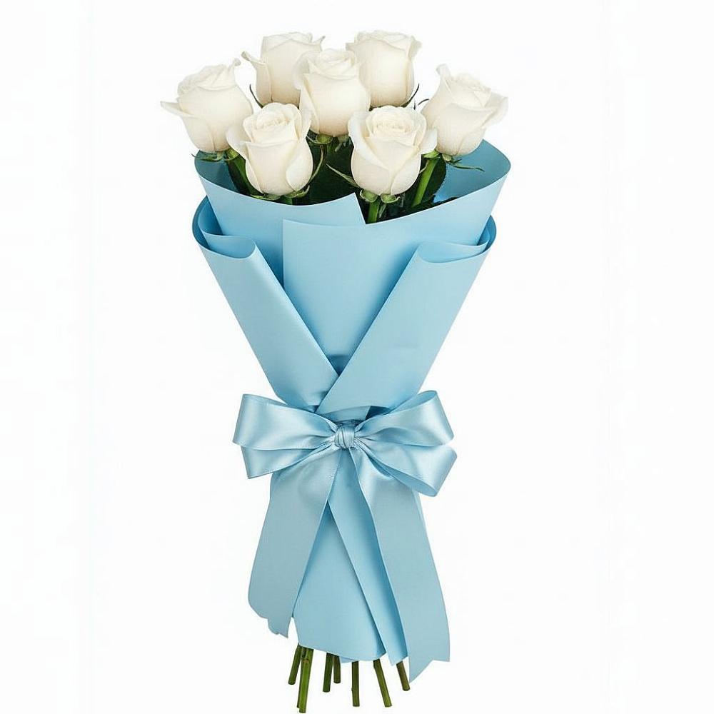 Букет 7 белых роз Проуд в Парфино