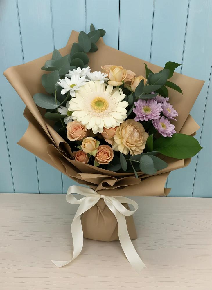 Букет цветов из: Герберы и Хризантемы в Парфино