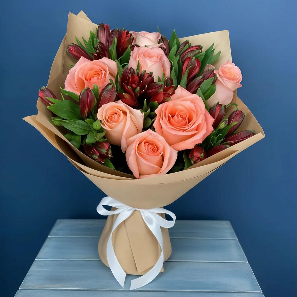 Букет цветов из: Розы и Альстромерии в Парфино