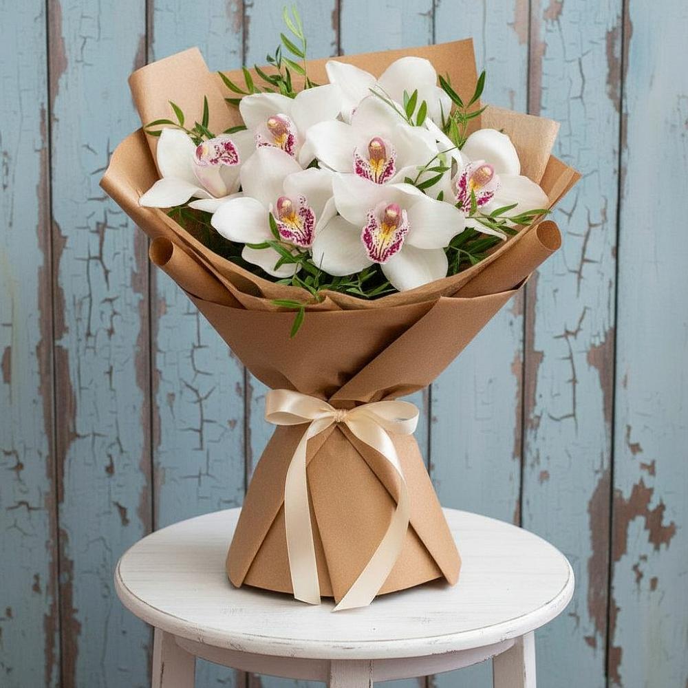 Букет цветов из: Орхидеи и Розы в Парфино