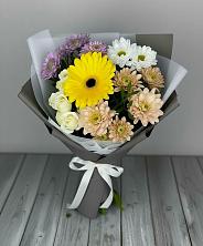 Букет цветов из:  Розы, Герберы и Хризантемы в Парфино