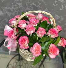 Цветочная композиция из Розы в корзине #REPLACE_PRED# Парфино