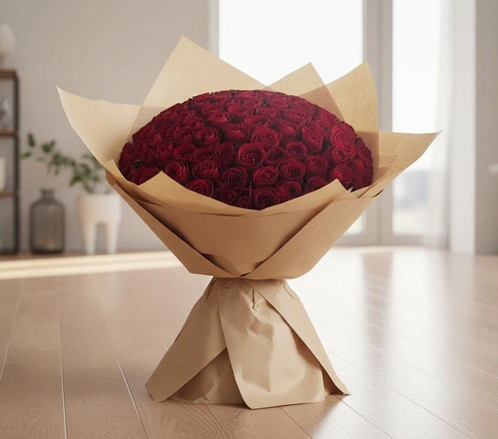 Букет 101 Красная роза в Парфино