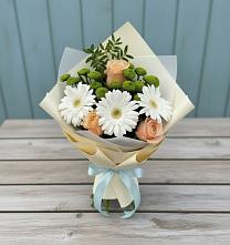 Букет цветов из:  Герберы, Розы и Хризантемы #REPLACE_PRED# Парфино