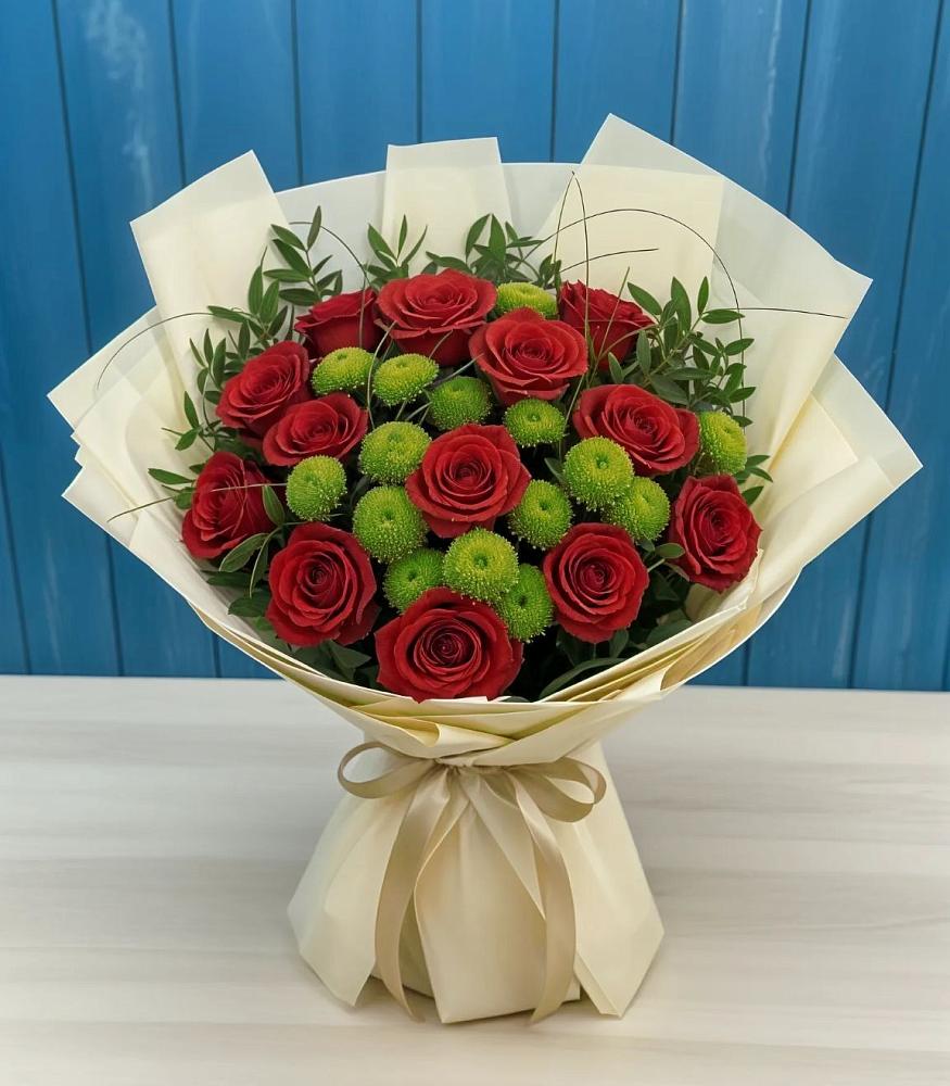 Букет цветов из: Розы и Хризантемы в Парфино